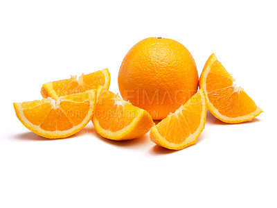 Buy stock photo Studio shot of a group of oranges