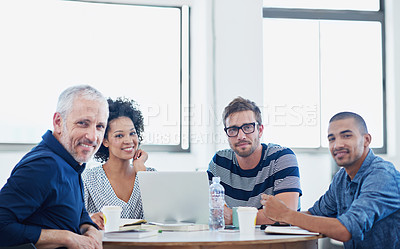 Buy stock photo Portrait of a group of designers at work in an office