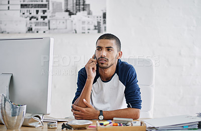 Buy stock photo Cropped shot of a handsome businessman in his office