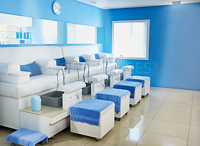 Buy stock photo Shot of the interior of a beauty clinic
