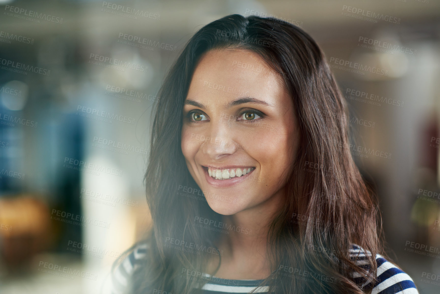 Buy stock photo Cropped shot of a casually-dressed businesswoman standing in her office