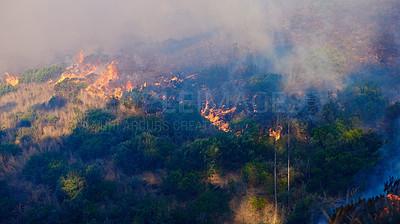 Buy stock photo Shot of a wild fire burning