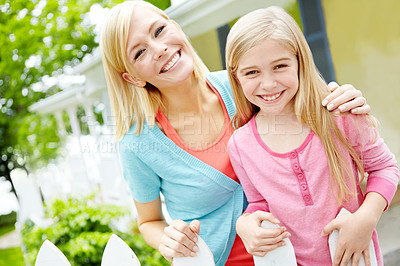 Buy stock photo Cute little girl spending time with her mom