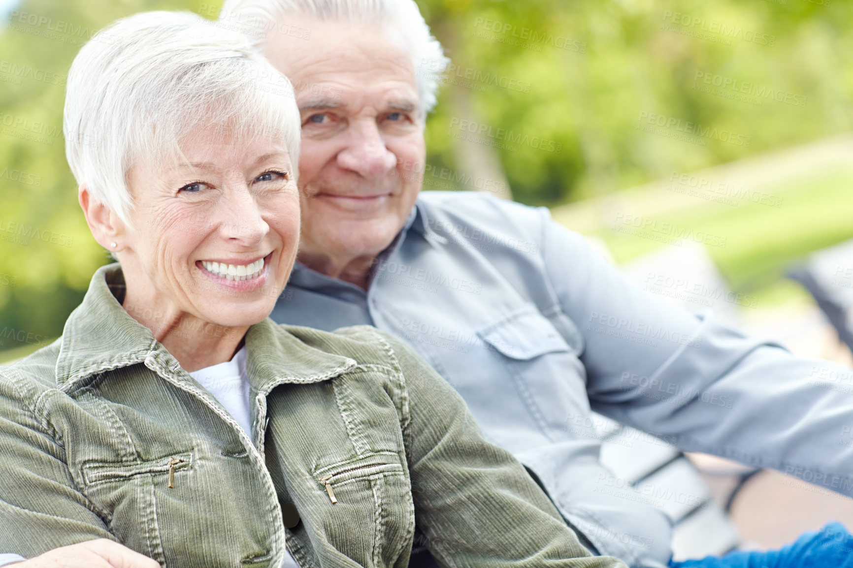 Buy stock photo A married senior couple enjoying a day at the park