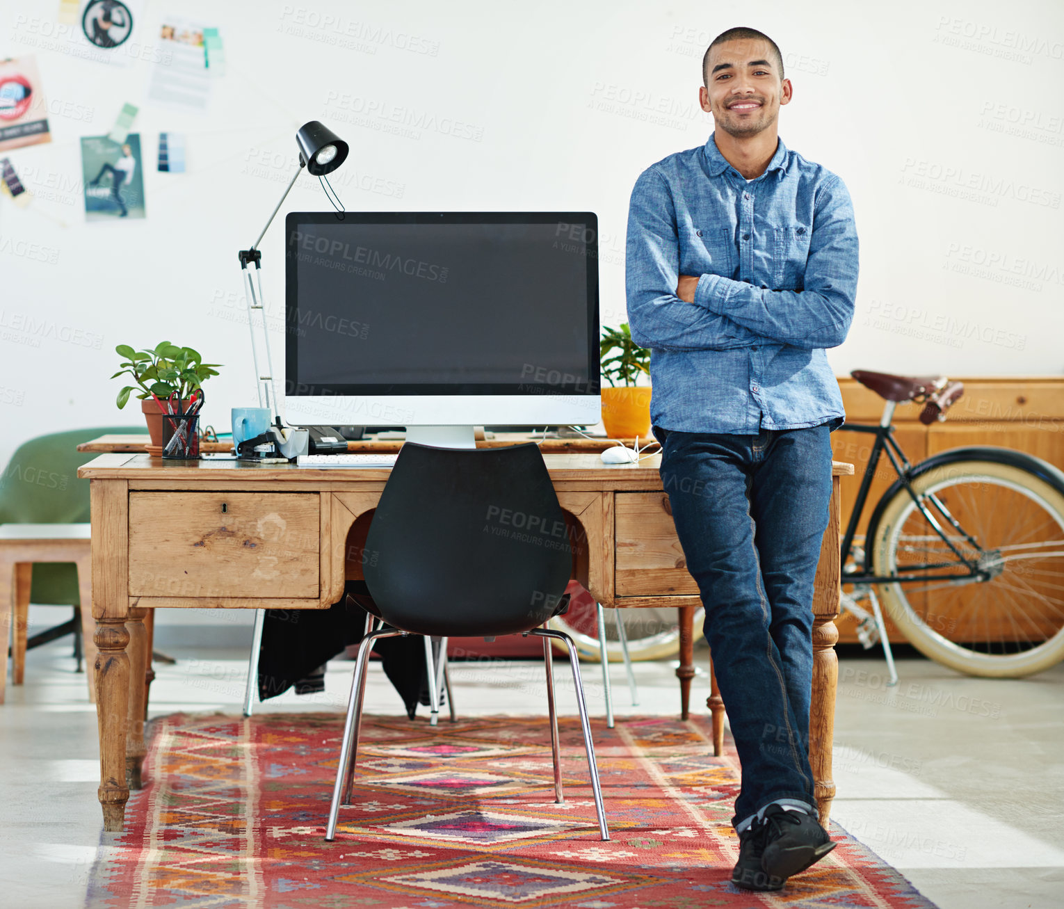 Buy stock photo Portrait of a handsome male designer in his modern office