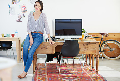 Buy stock photo Portrait of an attractive female designer in her modern office