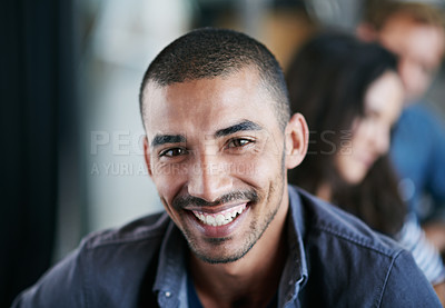 Buy stock photo Cropped shot of a businessman in a meeting