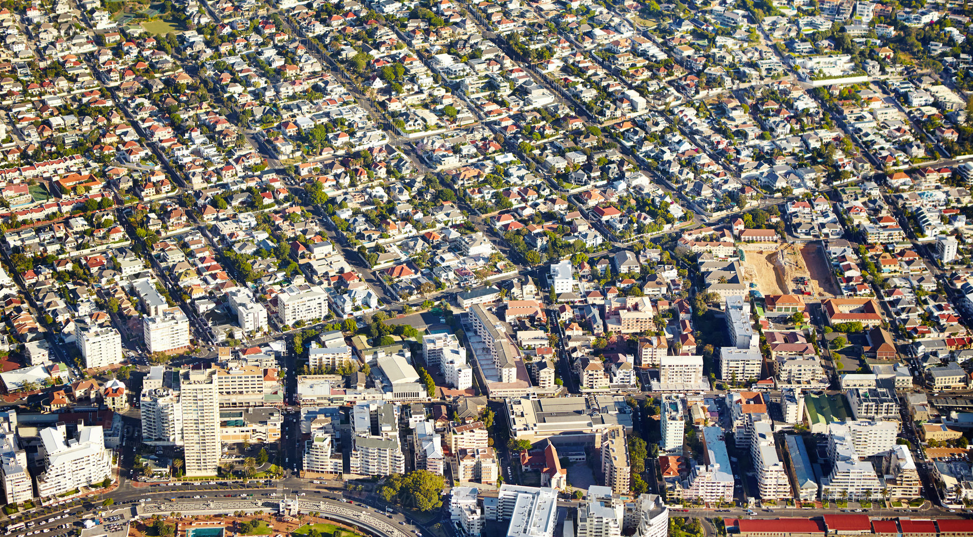 Buy stock photo Aerial view, city and nature of buildings, location and destination for vacation, explore and travel. Tourism, holiday and adventure in Buenos Aires, Argentina and architecture in morning and trip