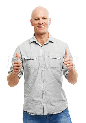 Buy stock photo Studio shot of a handsome young man isolated on white