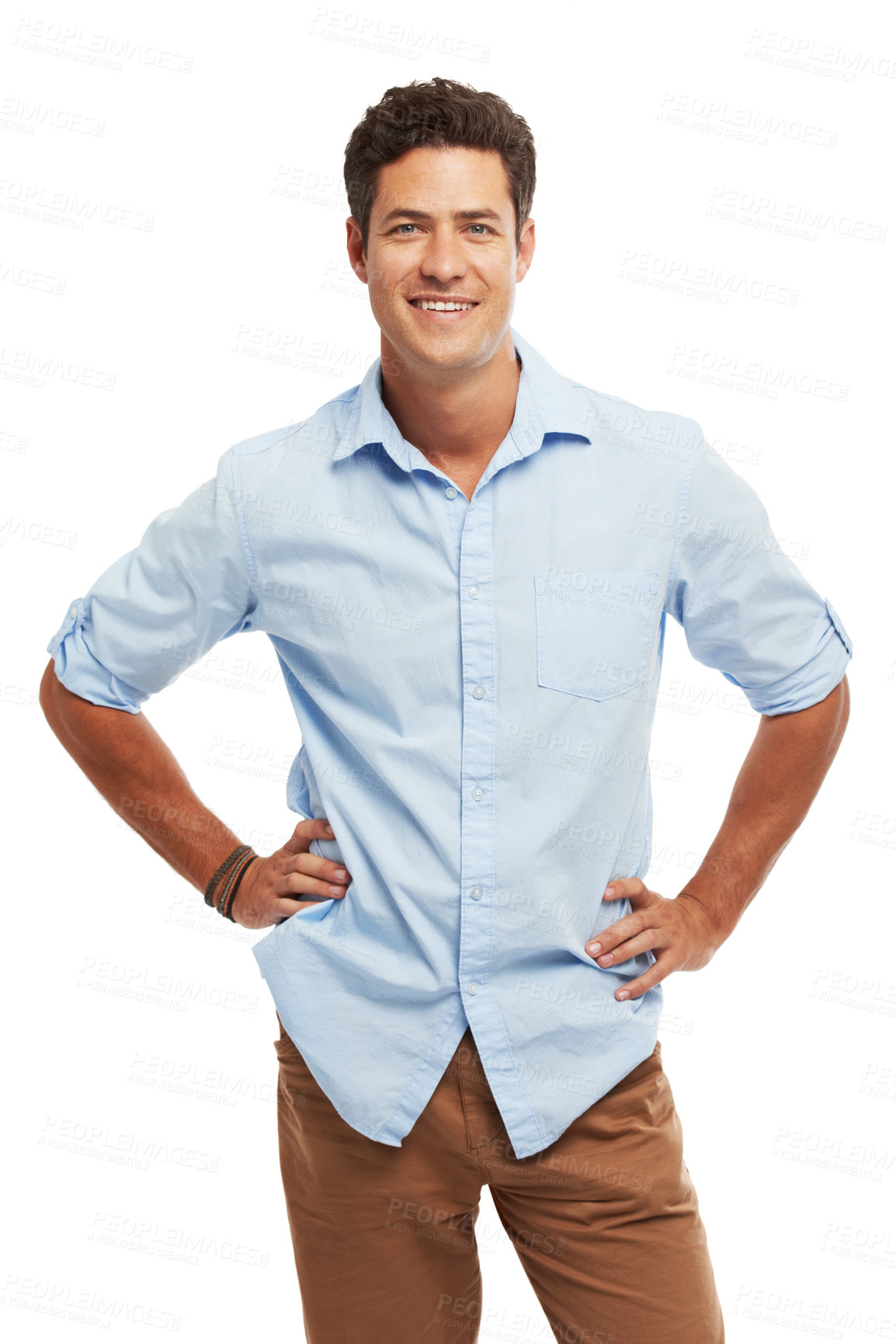 Buy stock photo Studio shot of handsome, expressive young man isolated on white