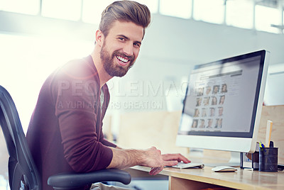 Buy stock photo Shot of a designer at work in an office