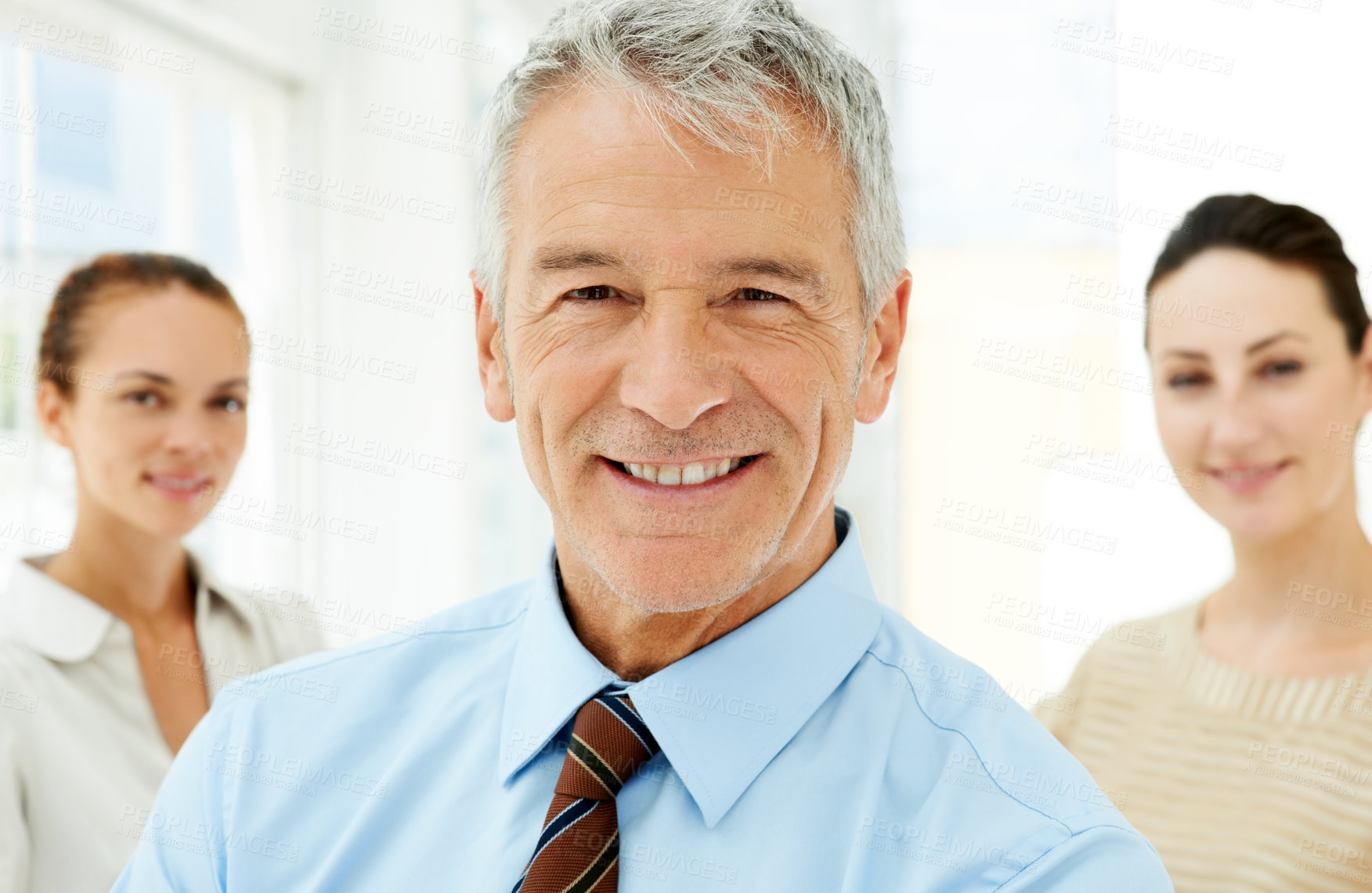 Buy stock photo Portrait, business and leadership with a senior man in the office as a CEO, manager or boss of a company. Face, smile and management with a happy mature leader in the workplace for a corporate job