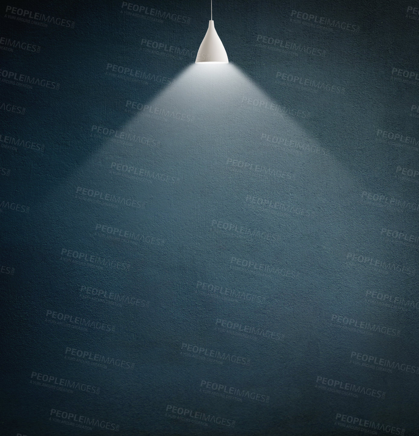 Buy stock photo CGI image of a hanging light illuminating the darkness