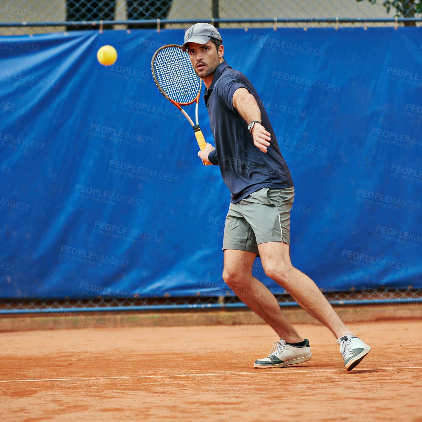 Buy stock photo Shot of a tennis player during a match