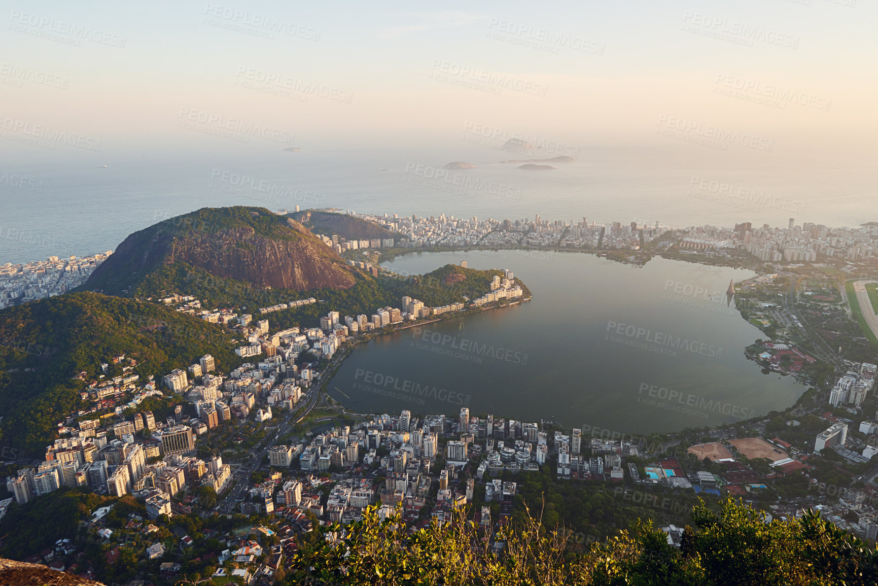 Buy stock photo High angle shot of Rio De Janeiro
