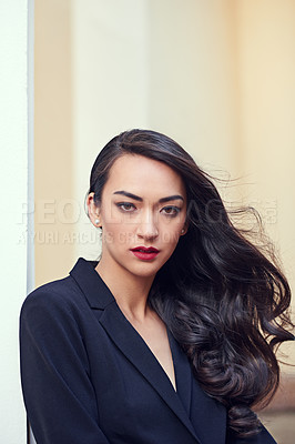 Buy stock photo Portrait of a gorgeous young woman with luscious hair