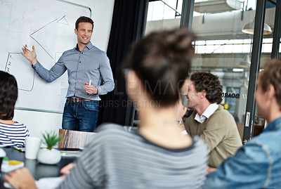 Buy stock photo Shot of a group of colleagues in a presentation