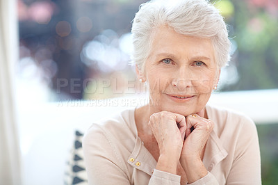 Buy stock photo A senior woman smiling at the camera