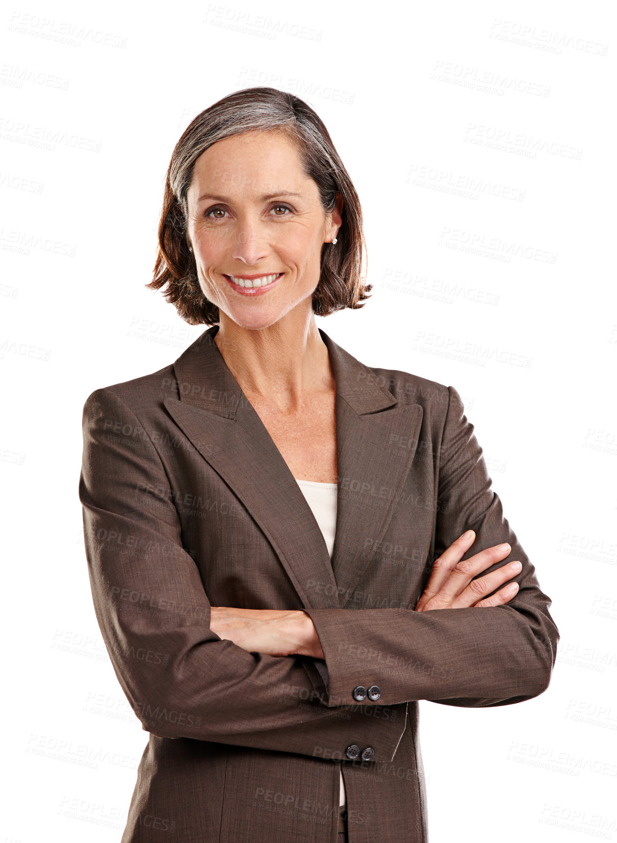 Buy stock photo Cropped portrait of an attractive mature woman in business attire posing in studio