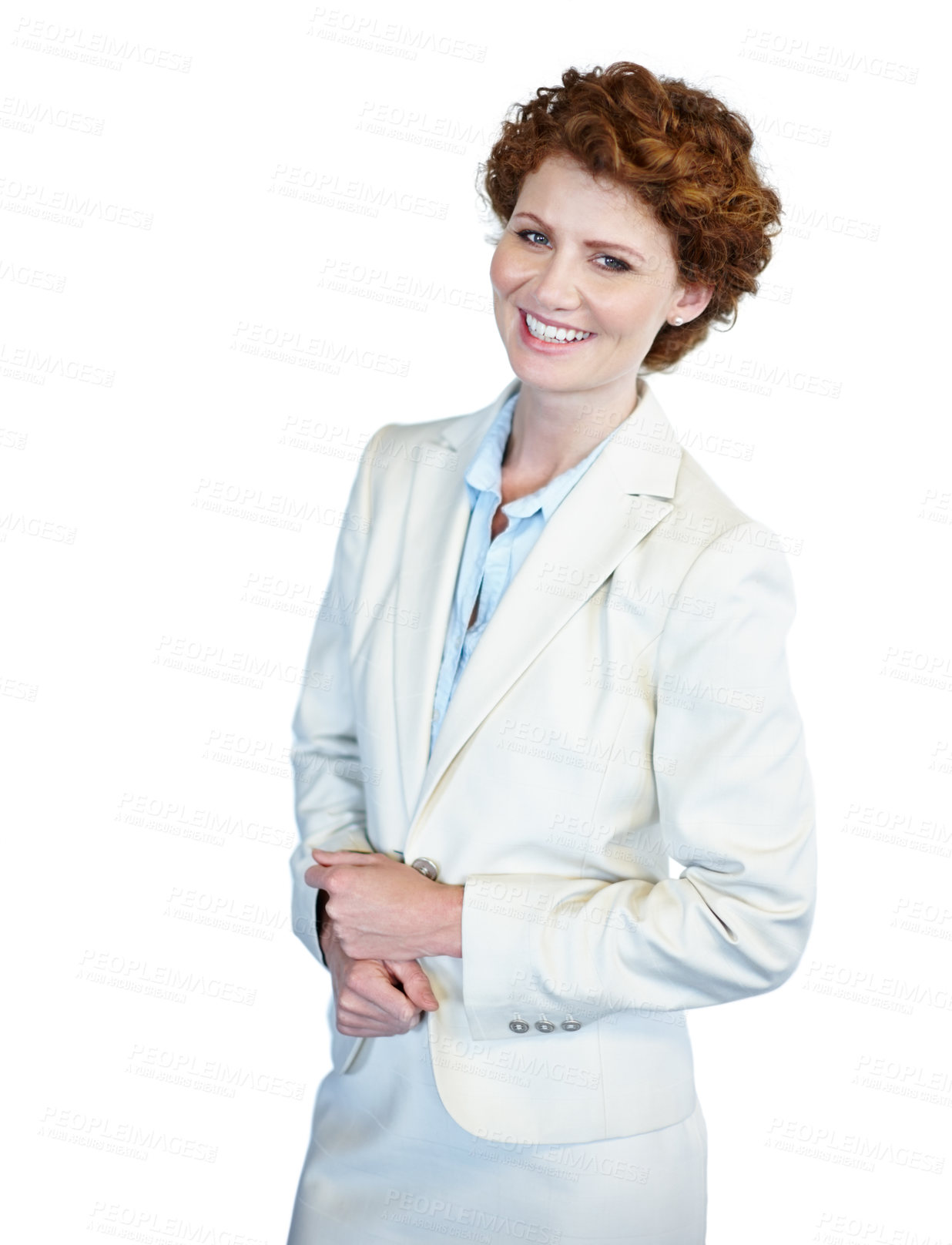 Buy stock photo Portrait, career woman and smile with confidence, pride and business as accountant in financial firm. Female person, professional and growth for investment opportunity in company on studio background