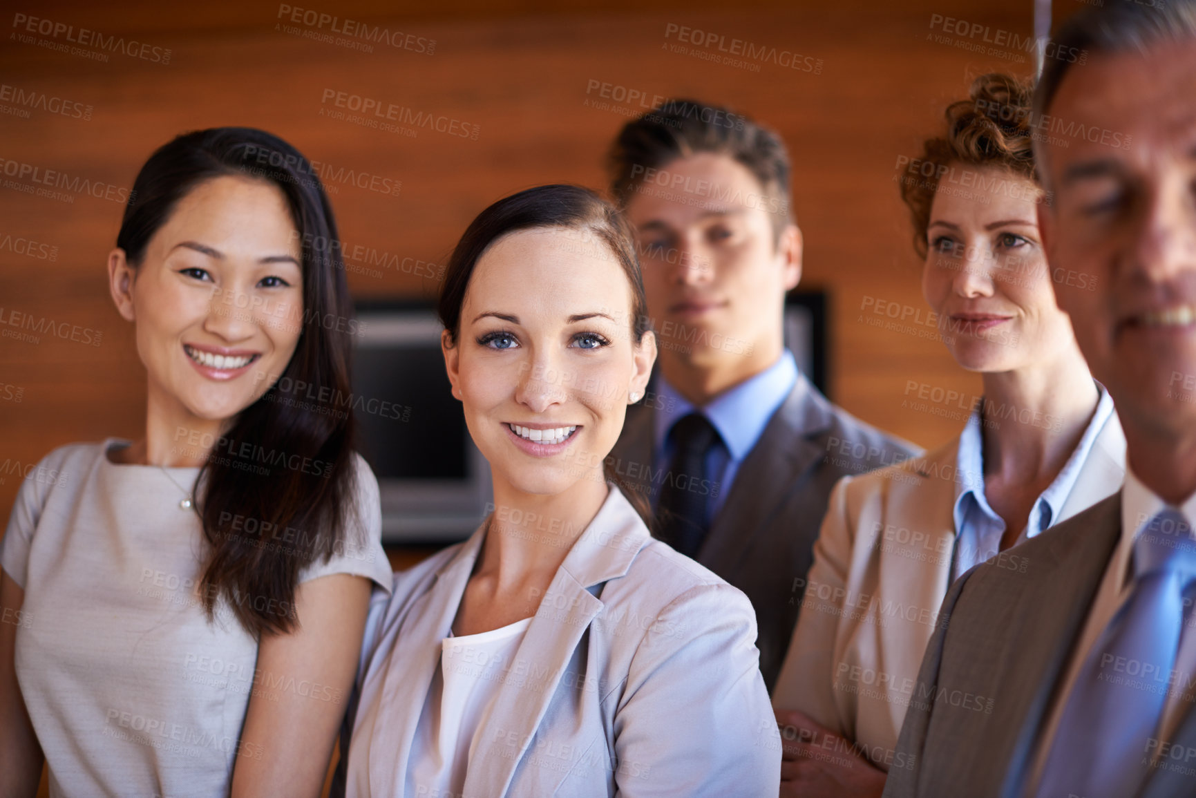 Buy stock photo Portrait, diversity and group of happy business people in office together with solidarity, management and trust. About us, support and team with confidence, pride and opportunity in collaboration