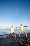 Enjoying yoga together