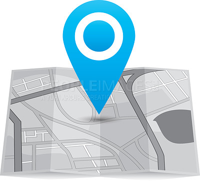 Buy stock photo Computer graphic of a city map with gps data on it