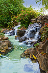 Small waterfalls and rivers in the jungle