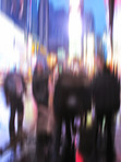 Motion blurred city life