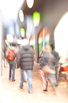 Motion blurred city life