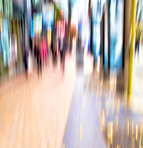 Motion blurred city life