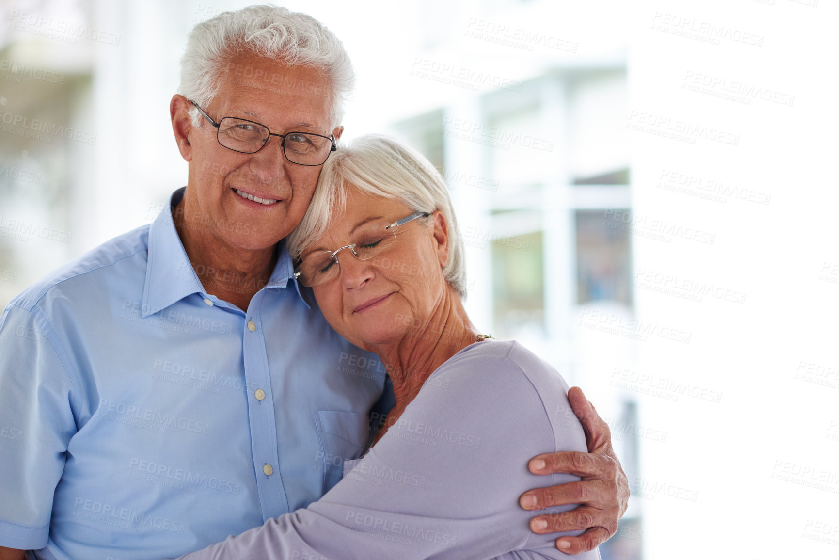 Buy stock photo Portrait of a loving senior couple
