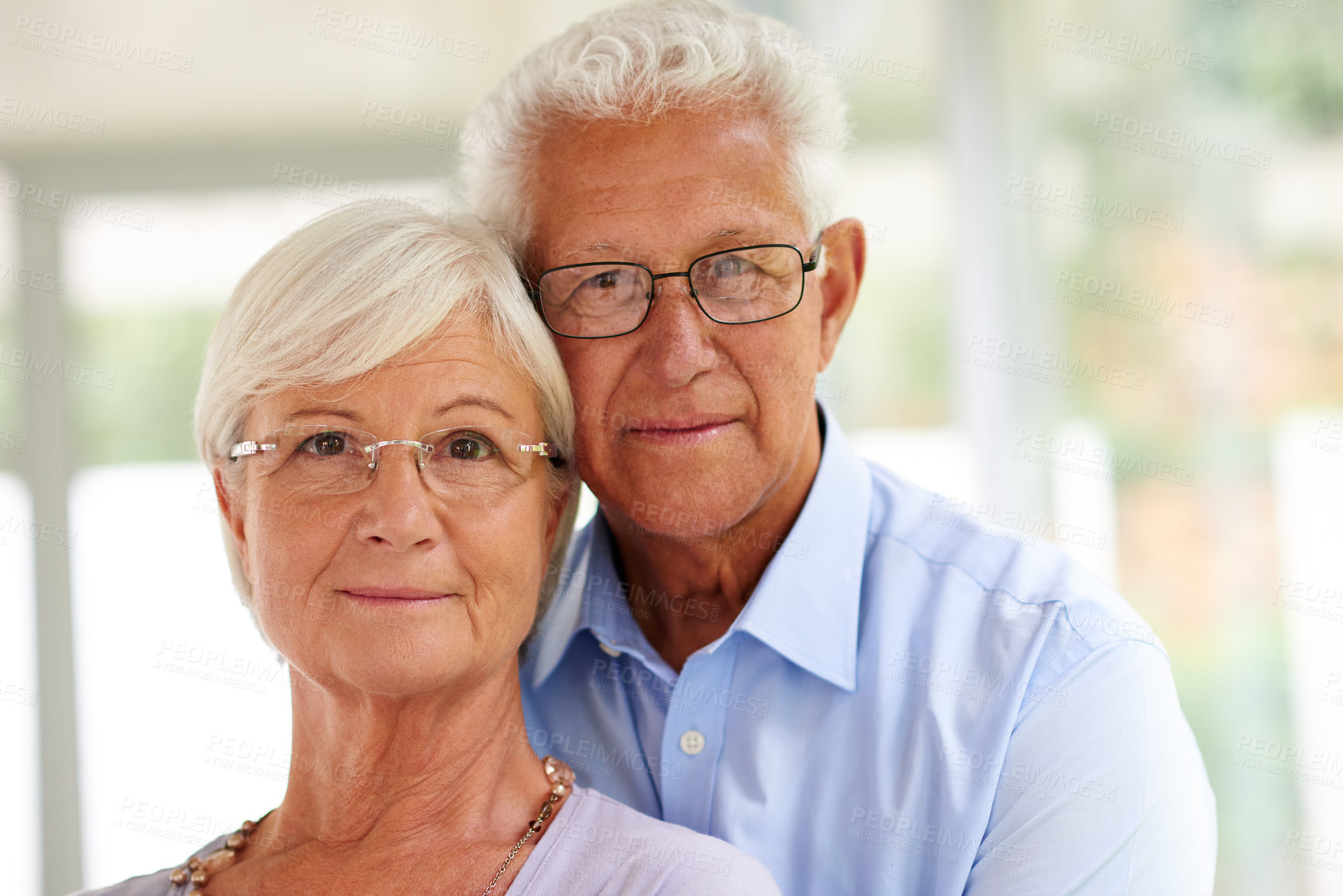 Buy stock photo Portrait of a senior couple at home