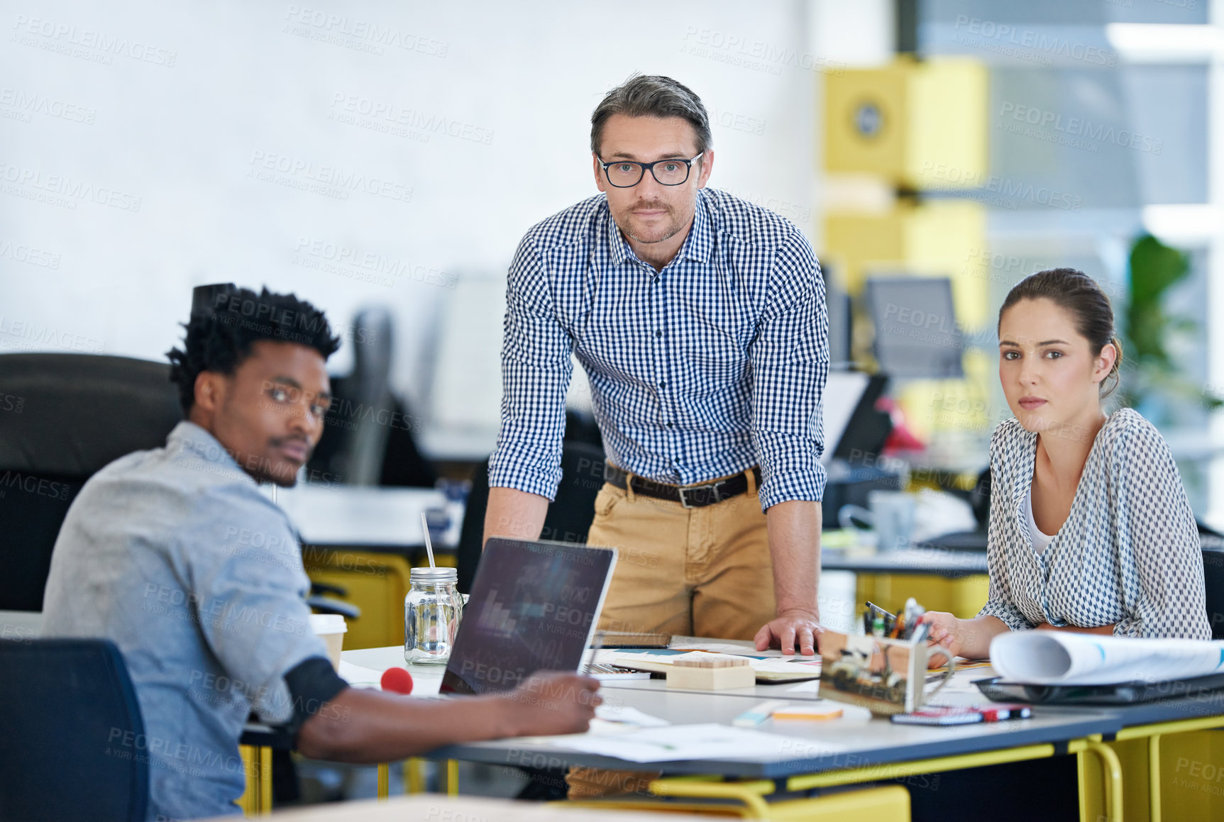 Buy stock photo Portrait of a diverse group of designers working together in an office