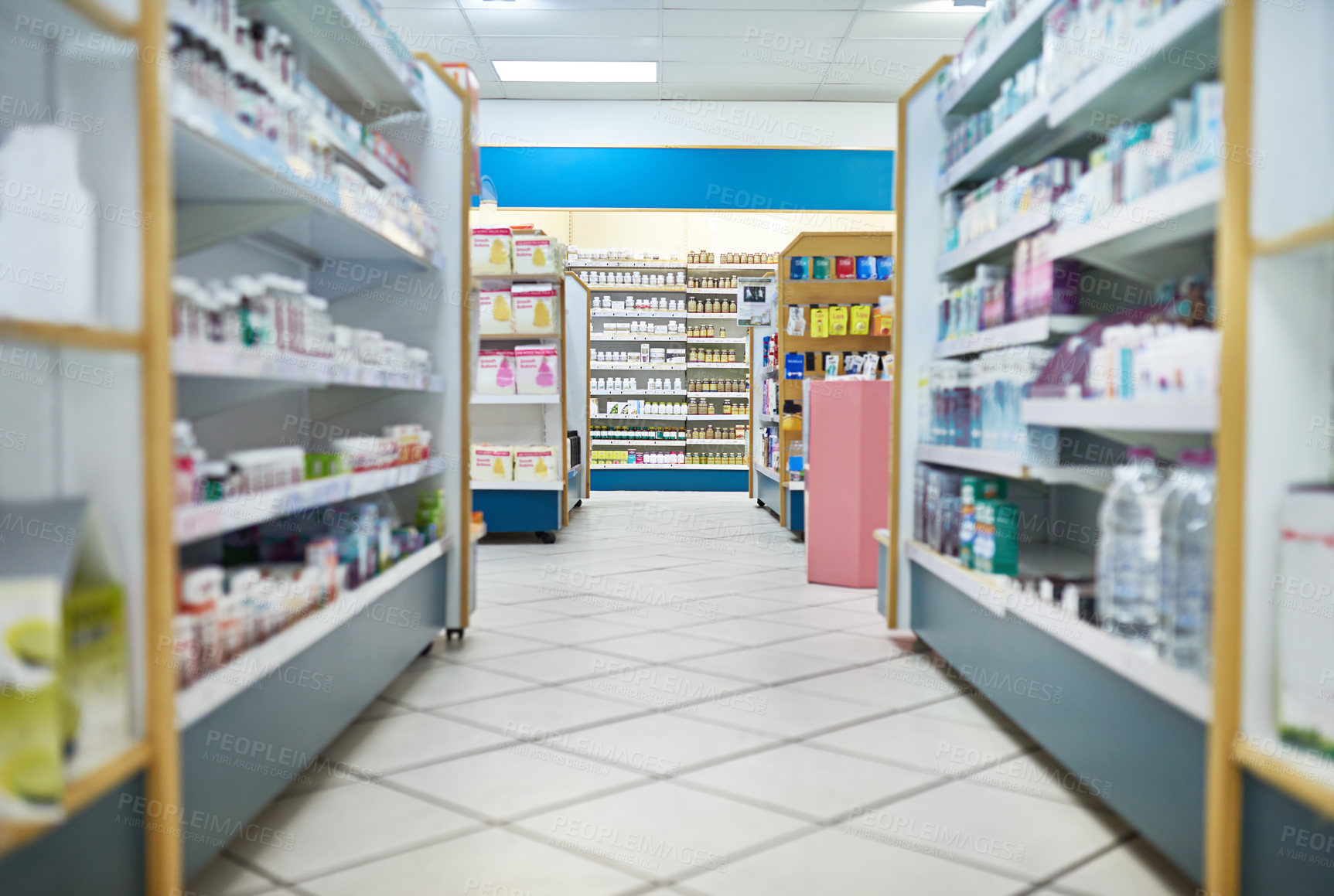 Buy stock photo Shot of the inside of a pharmacy