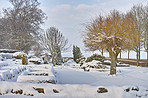 Danish graveyard in  winter