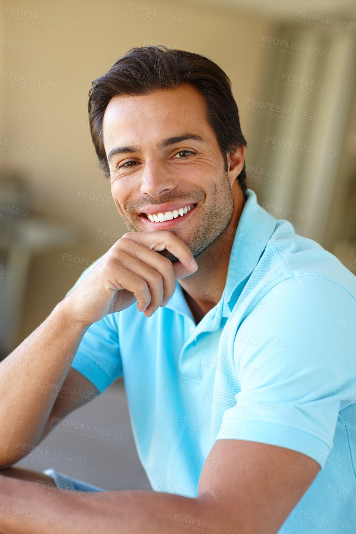 Buy stock photo Cropped portrait of a handsome man wearing a golf shirt