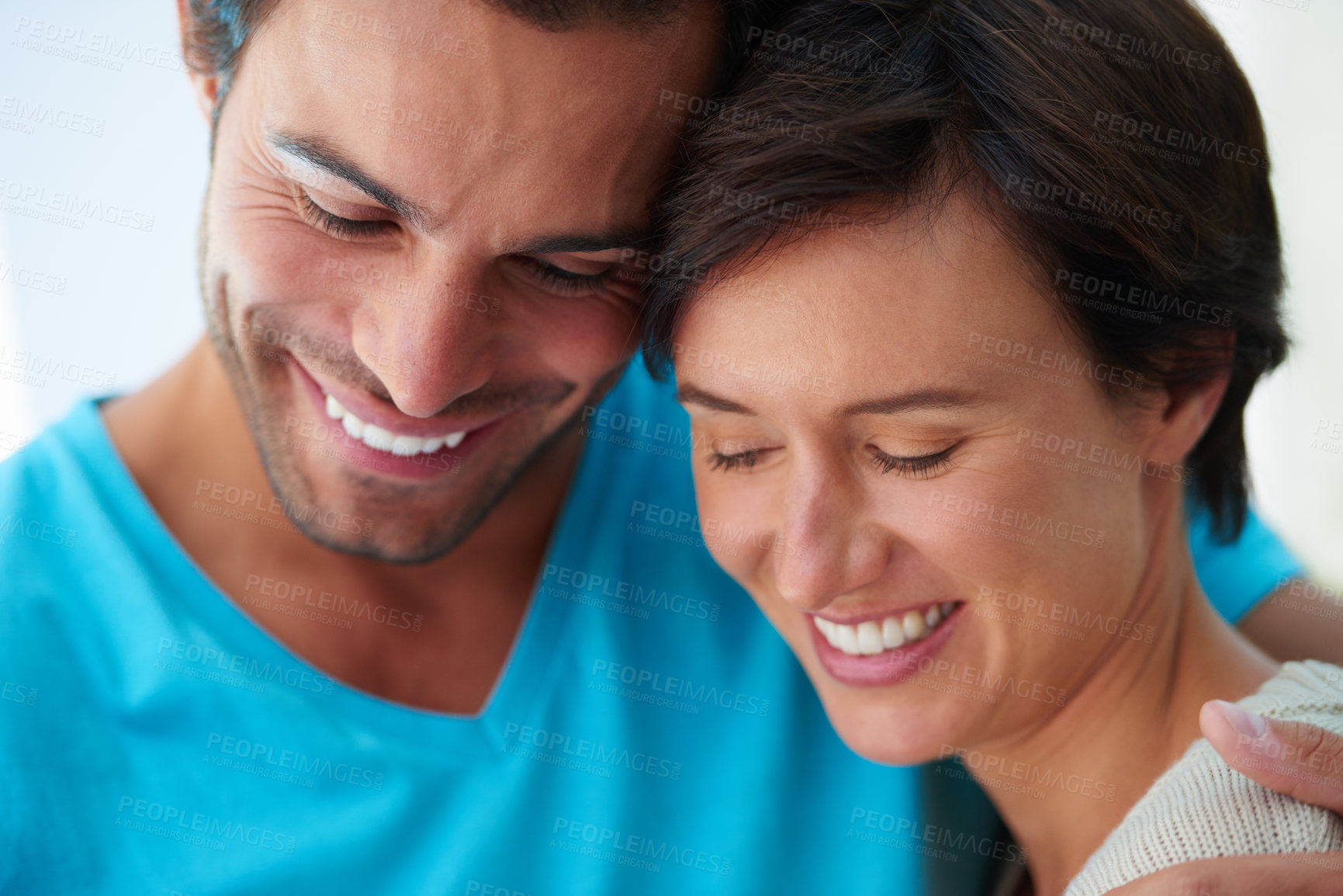 Buy stock photo Closeup shot of a married couple being affectionate