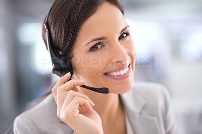 Buy stock photo Shot of an attractive customer support agent