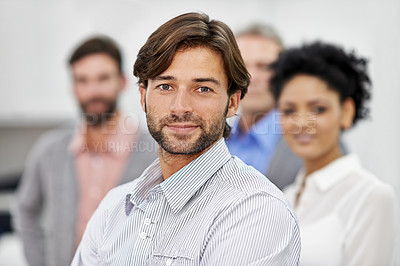 Buy stock photo Portrait of a group of young office professionals