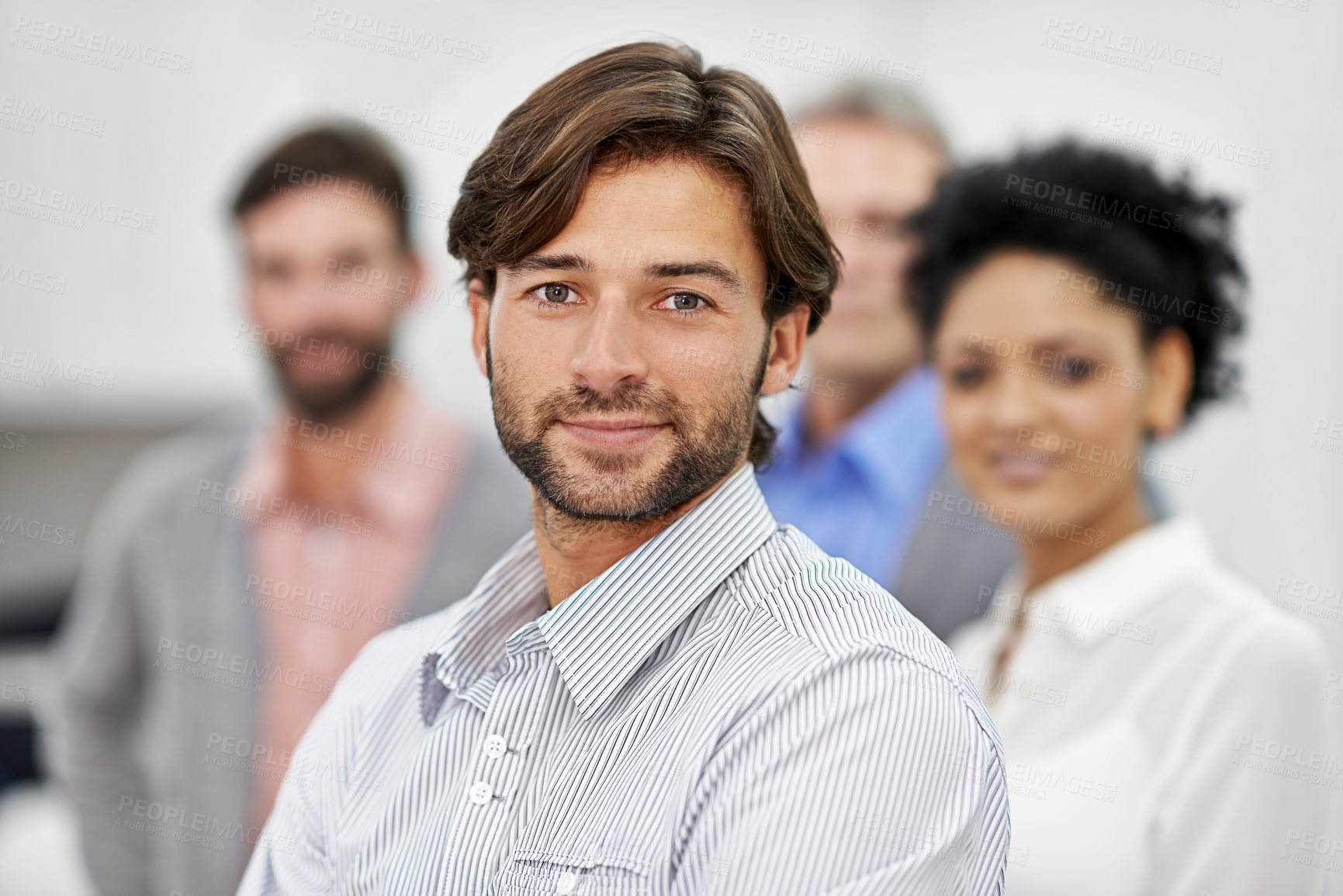 Buy stock photo Portrait of a group of young office professionals