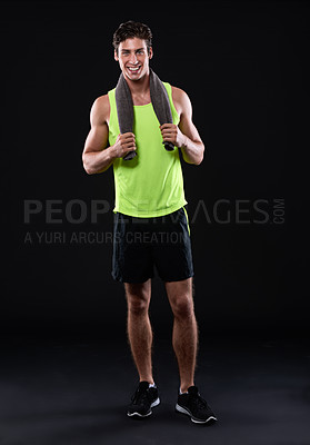 Buy stock photo Studio shot of a handsome young man in sportswear 