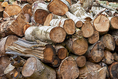 Buy stock photo These pieces of firewood are destined for the fireplace where they will give off a different kind of beauty in the form of heat and light.