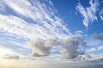 Clouds, blue sky and sunset