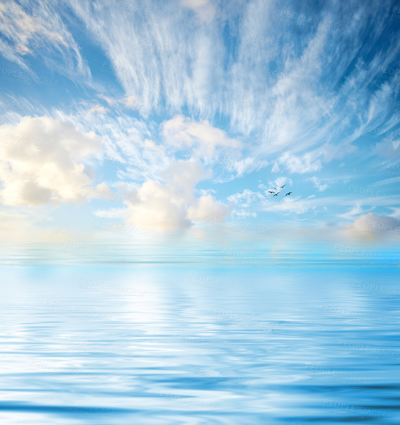 Buy stock photo A photo of beautiful clouds at sunset