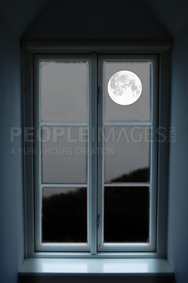 Buy stock photo A photo of the moon outside my window