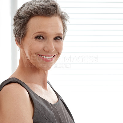Buy stock photo Portrait of a mature businesswoman in the workplace