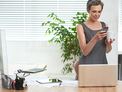 Buy stock photo Shot of a mature businesswoman at work in her office