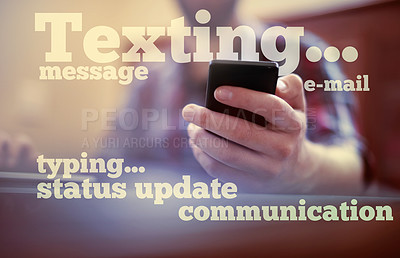 Buy stock photo A graphic illustration depicting the modern world of texting and social media
