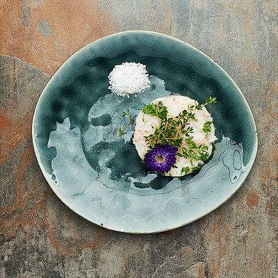 Buy stock photo High angle studio shot of delicious food on a table